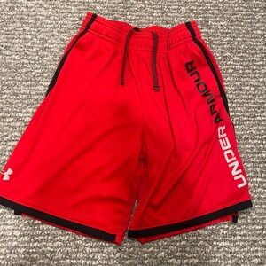 Under Armour Boys Red Athletic Shorts